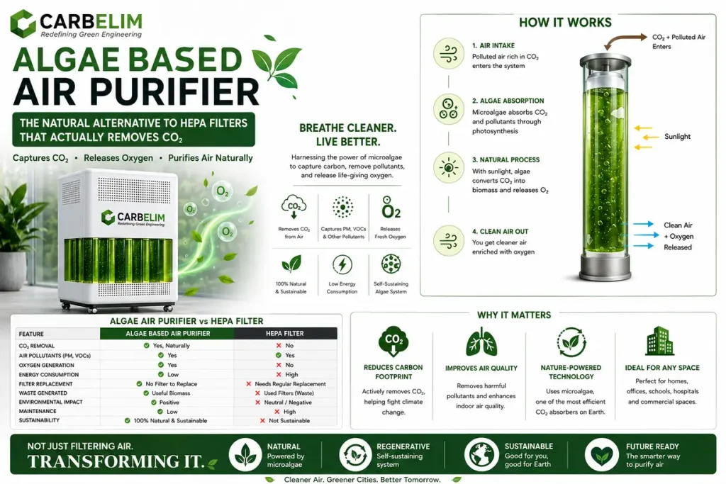 Algae Based Air Purifier: The Natural Alternative to HEPA Filters That Actually Removes CO2 1 algae based air purifier