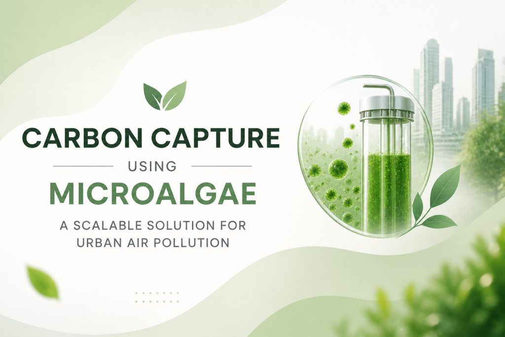 Microalgae carbon capture system for urban air pollution reduction