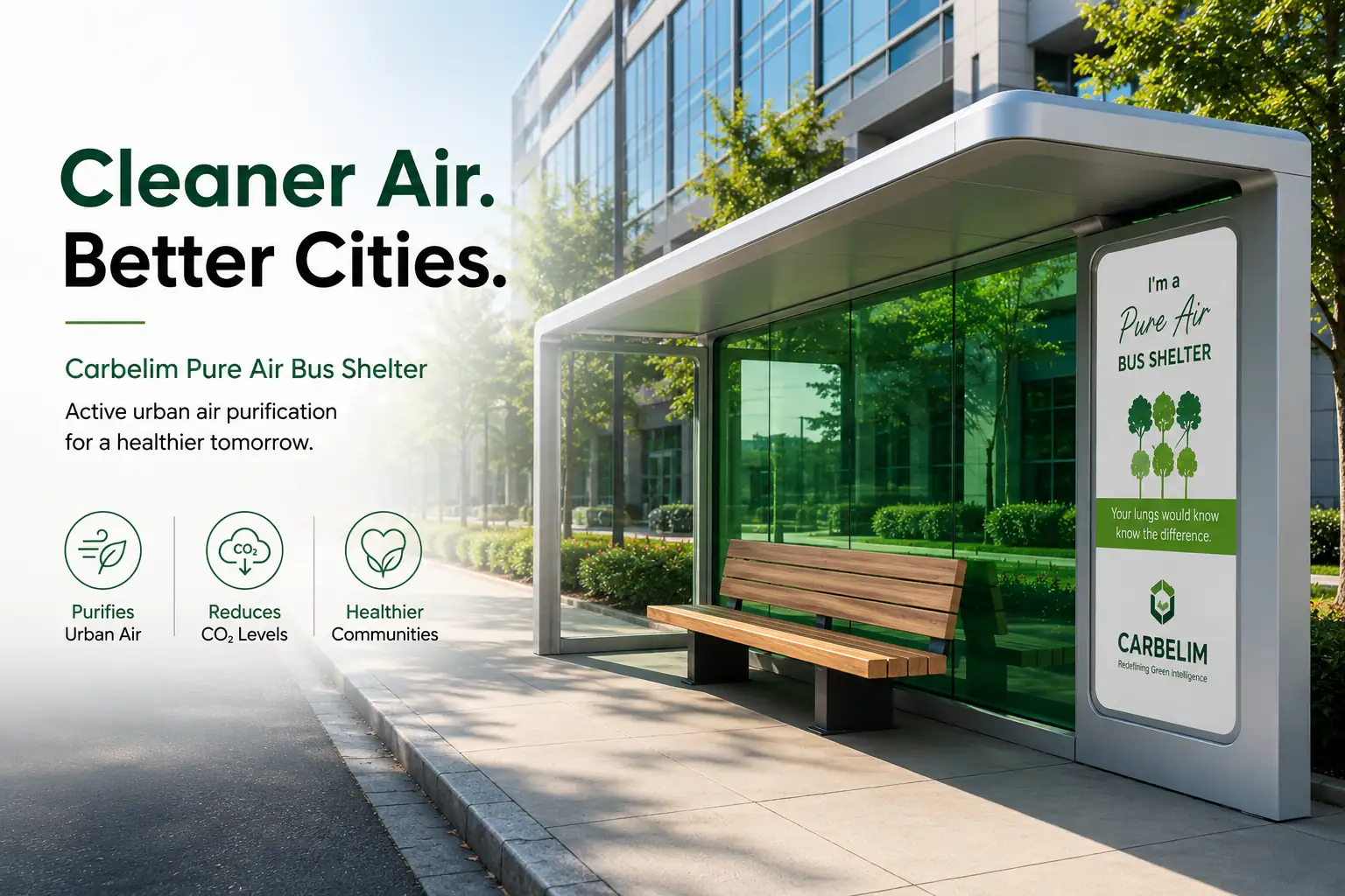 Microalgae Carbon Capture: The Future of Urban Air Pollution Solutions 1 pure air bus shelter blog 120kb