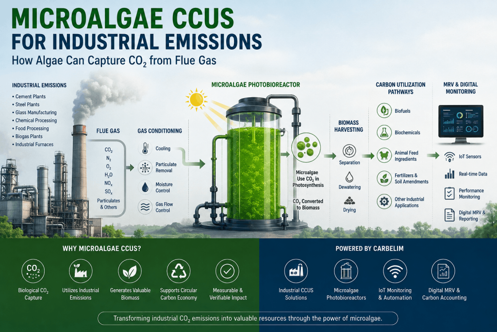 Microalgae CCUS for industrial flue gas CO₂ capture