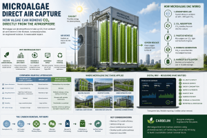 Microalgae direct air capture system for atmospheric CO₂ removal